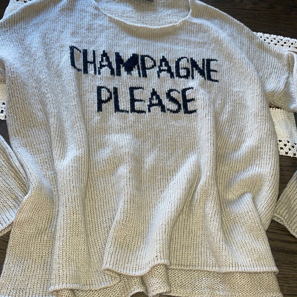 Wooden Ships Champagne Please mohair wool Crew Lightweight Sweater - Picture 3 of 16